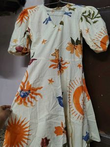 Boho Sun & Nature Print Midi Dress