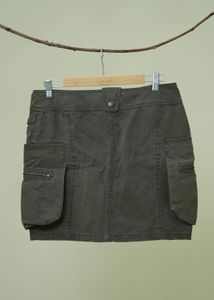 Olive Green Cargo Mini Skirt