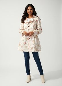 Chic Floral Print classic coat
