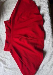 Vibrant Red Flared Mini Skirt