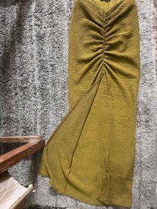 Zara gathered textured skirt and top