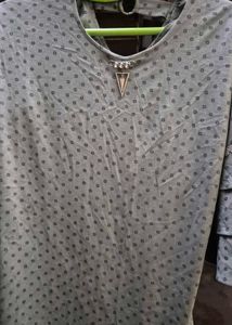 Grey Printed Tiered Sleeve Top