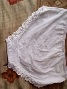 White Lace Trim Briefs