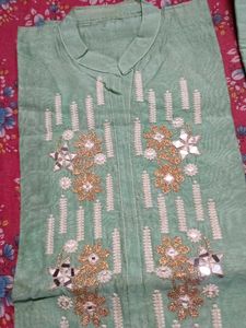 Elegant Embroidered Kurta Set meterial