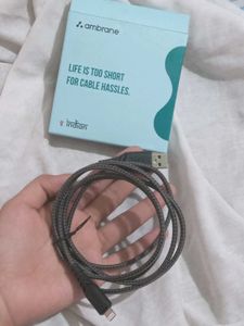 Ambrane Fast Charging Braided Cable USB A to Light