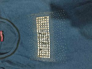 3 Blue Sparkle Graphic T-Shirt of forever