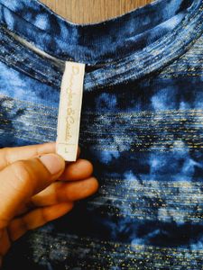 Blue Tie-Dye Striped T-Shirt