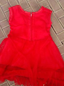 Red Embellished Party Gown