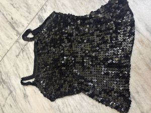 Sparkly Black Sequin Camisole Top