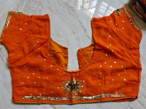 Beautiful Wedding Wear Orange Saree