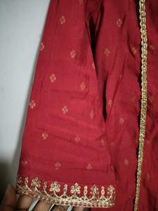 Red Embroidered Kurta
