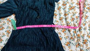 Teal Velvet Crushed Mini Dress