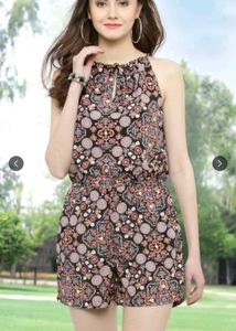 Stylish Printed Halter Neck Romper