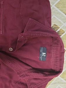 Maroon Corduroy Casual Shirt