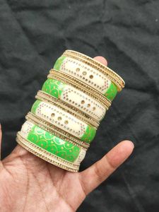Red &amp; Crystal Embellished Bangles