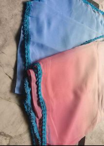 Ombre Pink Blue Saree