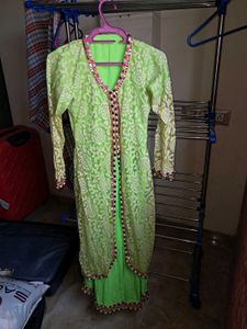 Elegant Neon green Embroidered Kurta Set