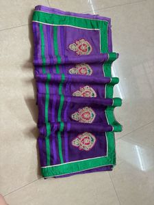 Vibrant Purple Embroidered Saree