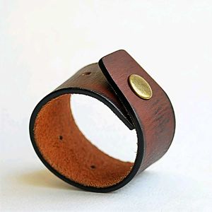 Unisex Leather Cuff Bracelets Set of 3 Pieces