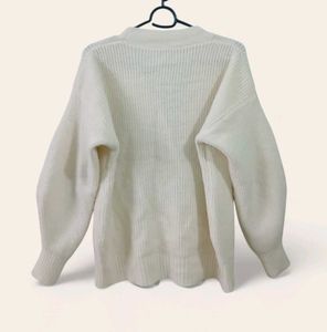 Cream V-Neck Cardigan