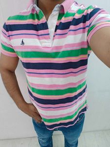 Colorful Striped Polo Shirt