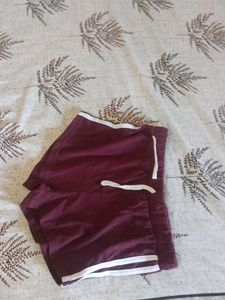 Burgundy Sporty Shorts