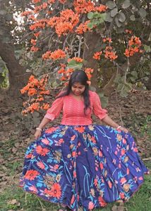 Floral Print Long Skirt