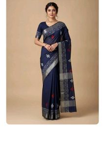 Elegant Navy Blue Saree with Blouse