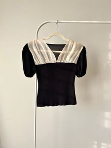 Black short sleeve top