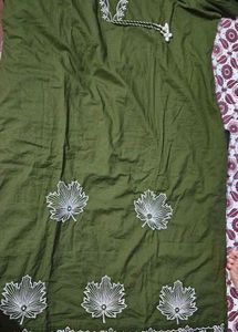 Olive Green Cotton Kurta
