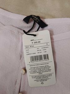Light Pink Button-Up off shouldered Cropped Top
