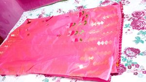 Beautiful Pink  silk Saree