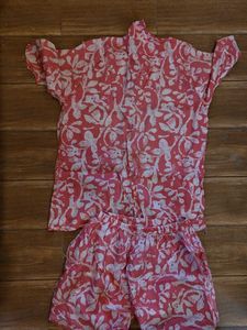 Pink Floral Pyjama Set