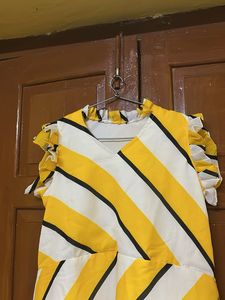 Yellow &amp; White Striped Dress