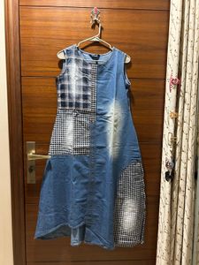 Unique Patchwork Denim Dress