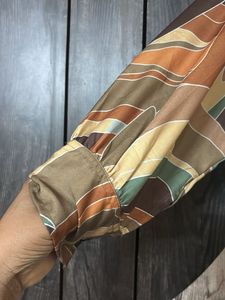 Boho Abstract Print Button-Up Tunic