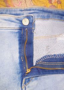 Light Wash Denim Mini Skirt