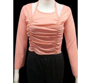 Halter Neck Peach Colour Cute Top