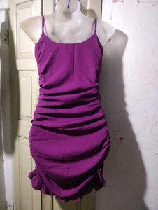 Purple Ruched Spaghetti  bodycon Dress 💜