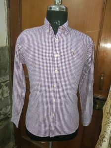 Purple Gingham Button-Down Shirt