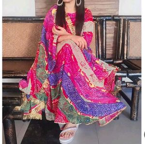 Vibrant Patchwork Kurta Set with Dupatta