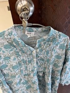 Beautiful Floral Print Cotton Kurta