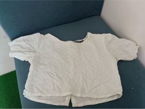 White Broderie Anglaise Crop Top