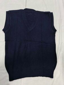 Navy Blue Sleeveless V-Neck Sweater