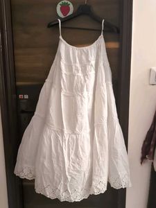 white cotton long skirt