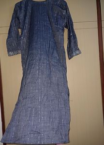 Shark Grey Kurti ,Simple Kari, V Neck, L Size