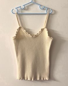 Cream Ribbed Cami Top