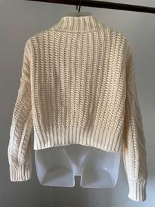 Cream Cable Knit Button-Up Cardigan