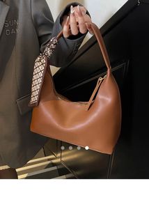 Classic Brown Shoulder Bag with Scarf Accent