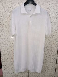 celio men chevron regular fit White Polo T-Shirt